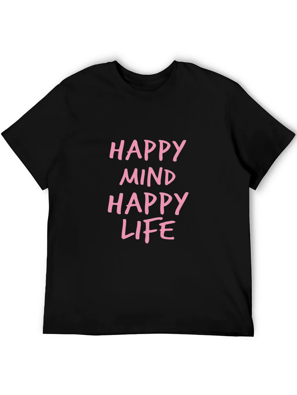 Happy Mind Life Graphic Tee - Black Casual T-Shirt product image 3