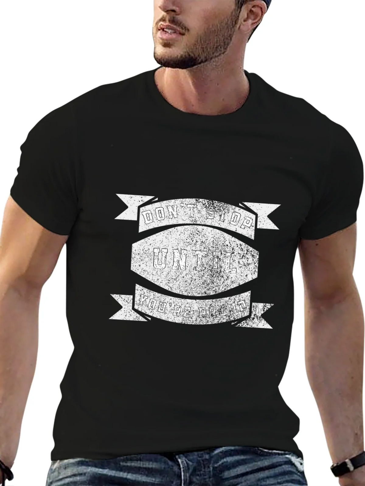 Motivational Dont Stop Black T-Shirt product image 6
