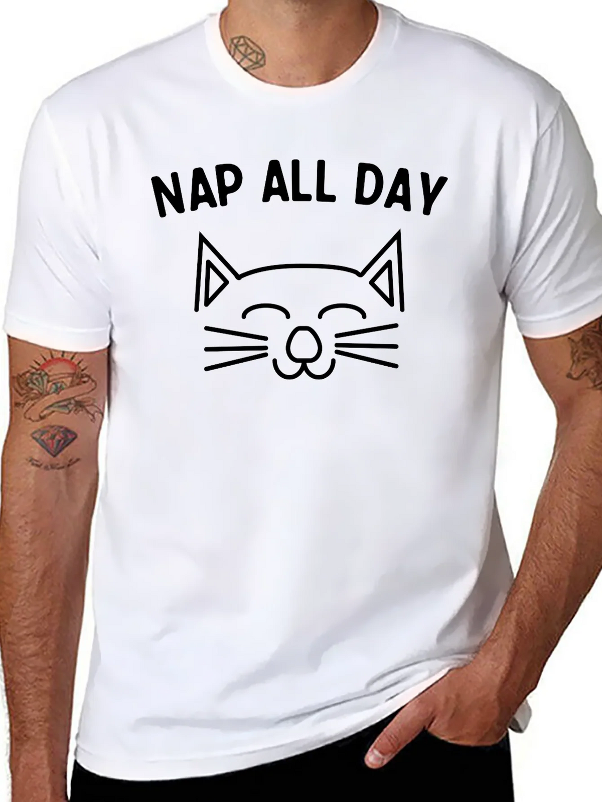 Nap All Day Cat Graphic T-Shirt - Soft Cotton Tee product image 5