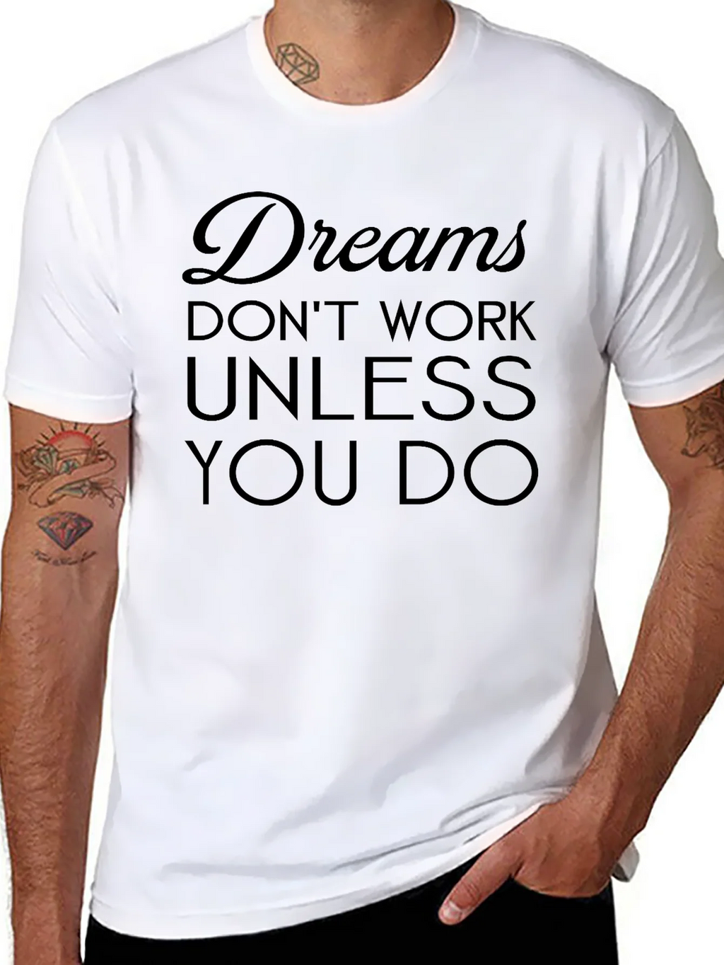Dreams Dont Work Graphic Tee - Motivational Black T-Shirt product image 5