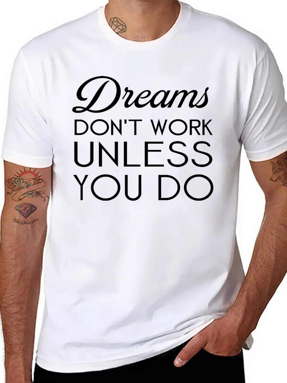 Dreams Dont Work Graphic Tee - Motivational Black T-Shirt product image 5