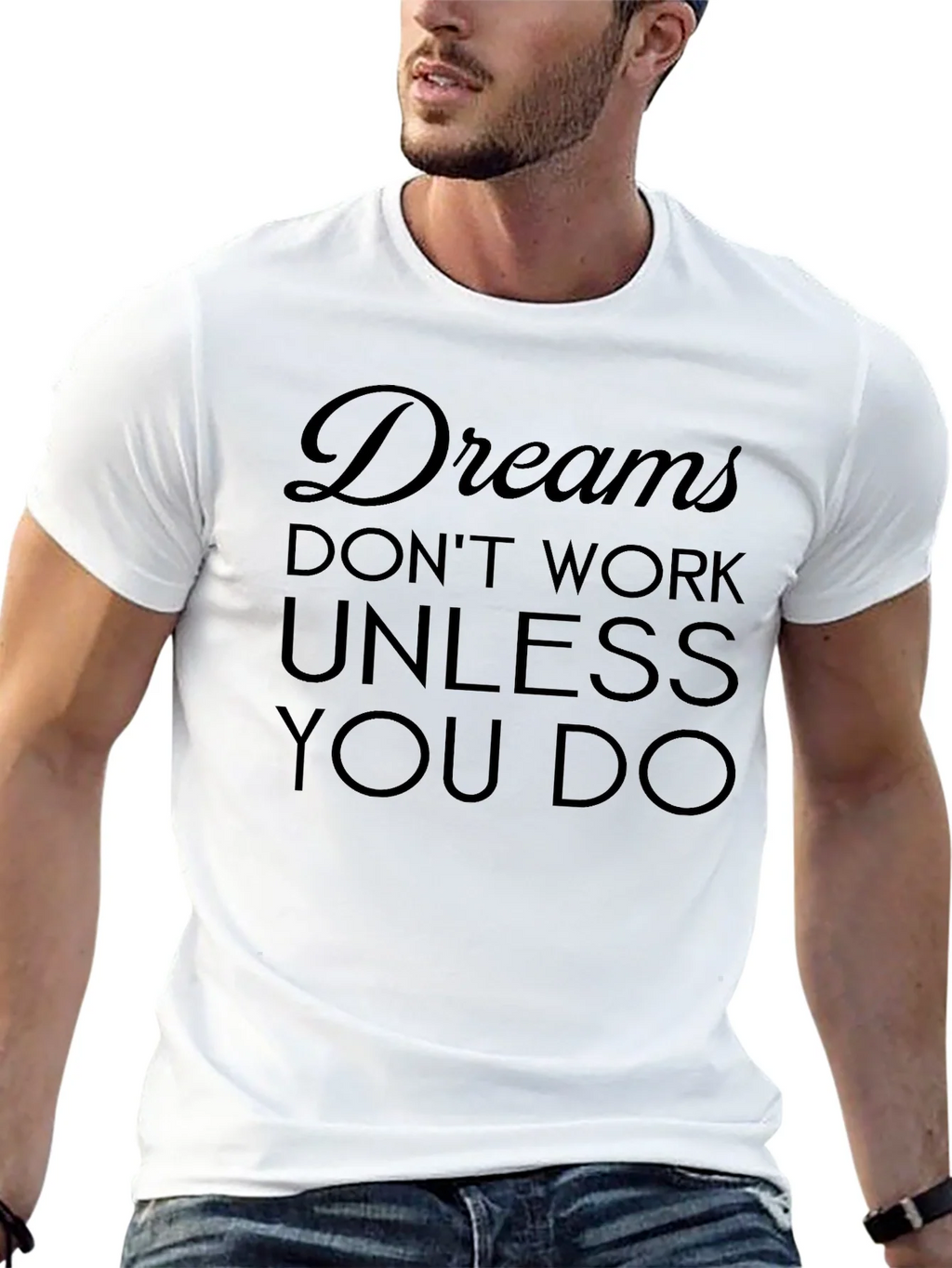 Dreams Dont Work Graphic Tee - Motivational Black T-Shirt product image 10
