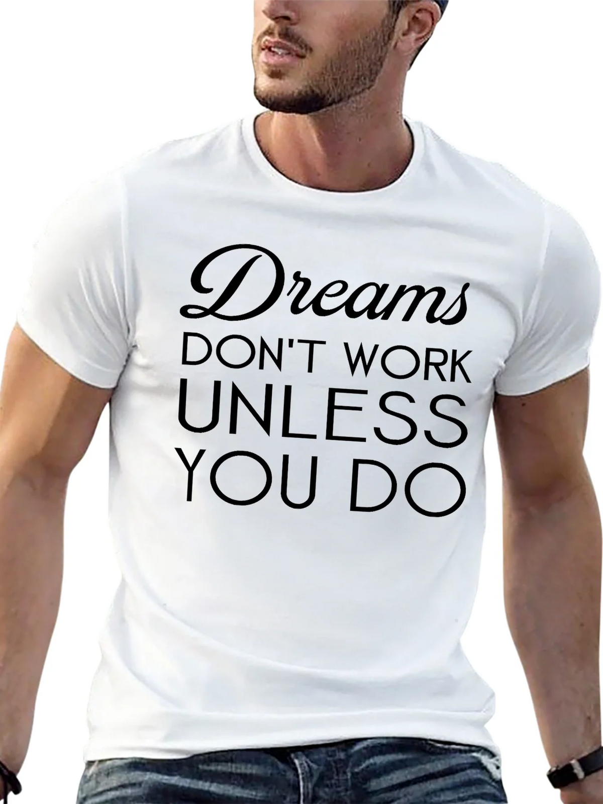 Dreams Dont Work Graphic Tee - Motivational Black T-Shirt product image 10
