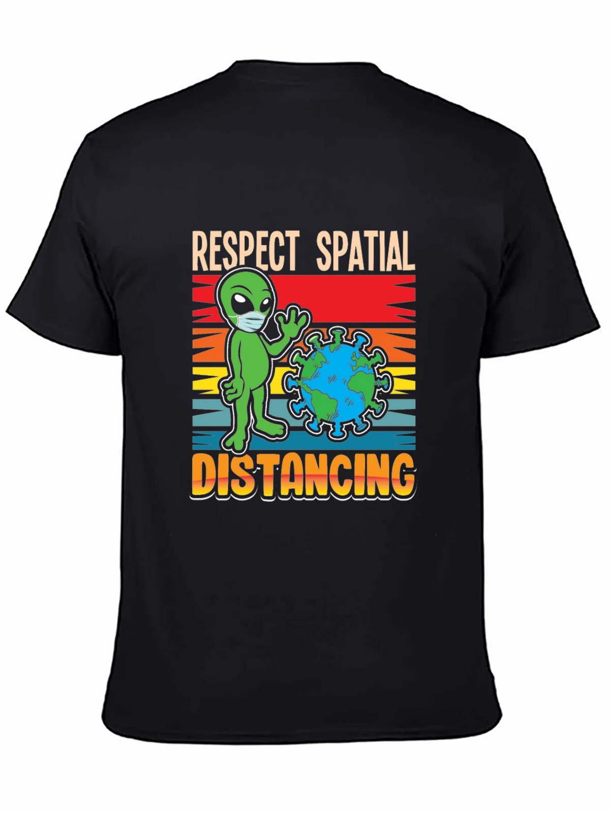 Respect Spatial Distancing T-Shirt Alien Earth Graphic Tee product image 4