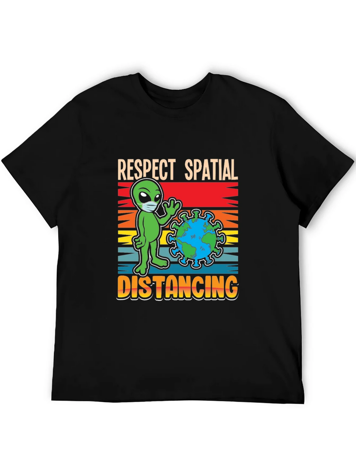 Respect Spatial Distancing T-Shirt Alien Earth Graphic Tee product image 5