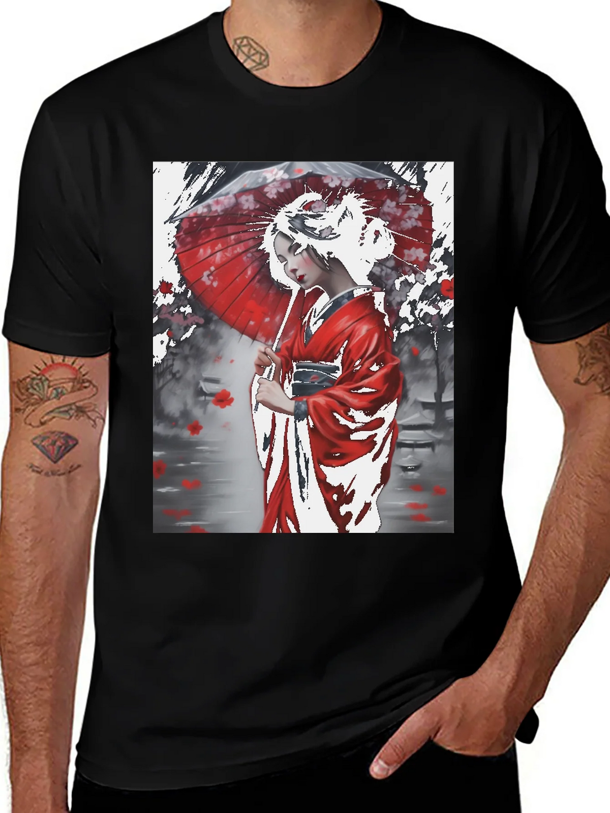 Japanese Geisha Art Graphic Tee product image 1