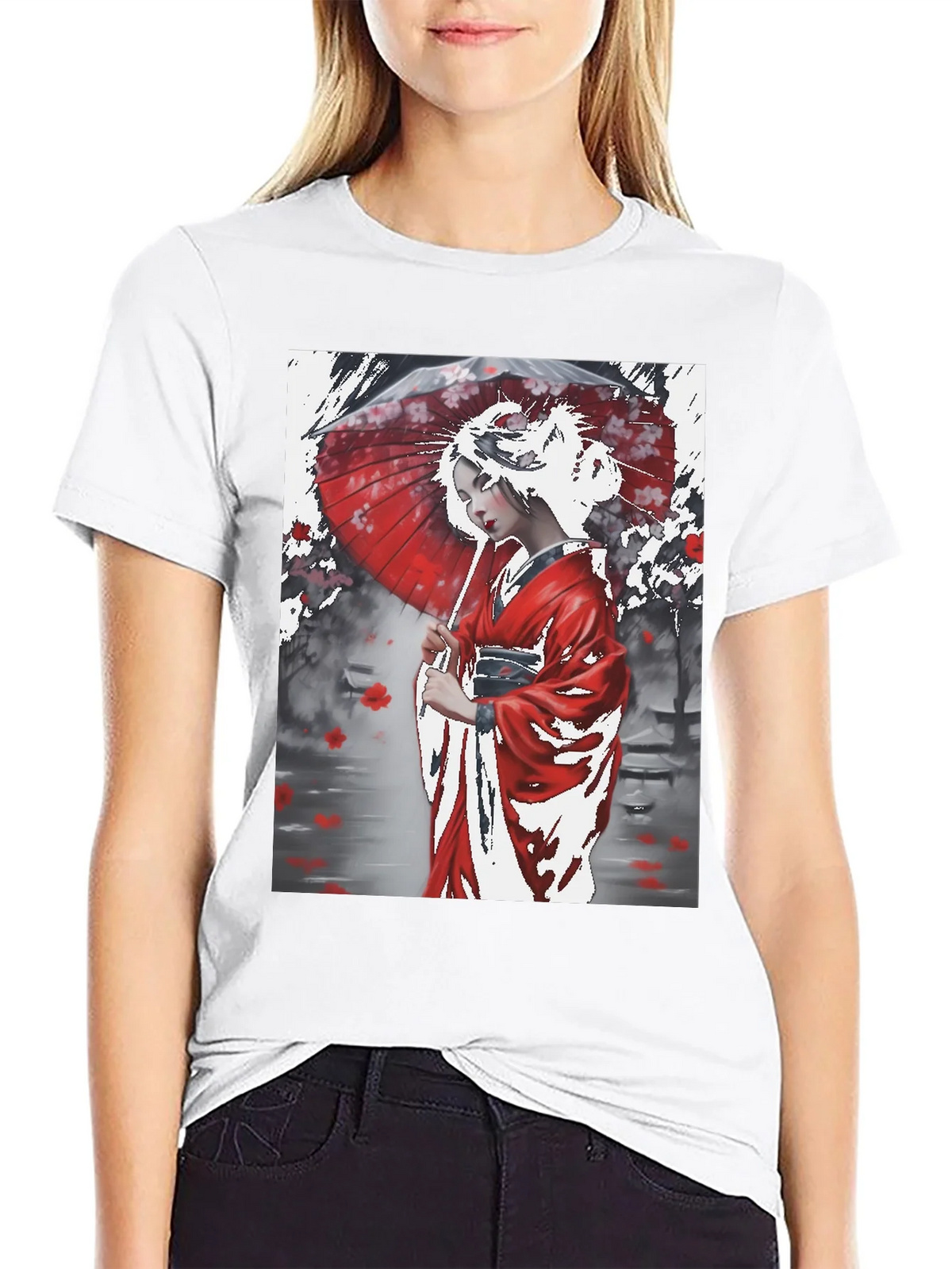 Japanese Geisha Art Graphic Tee product image 8