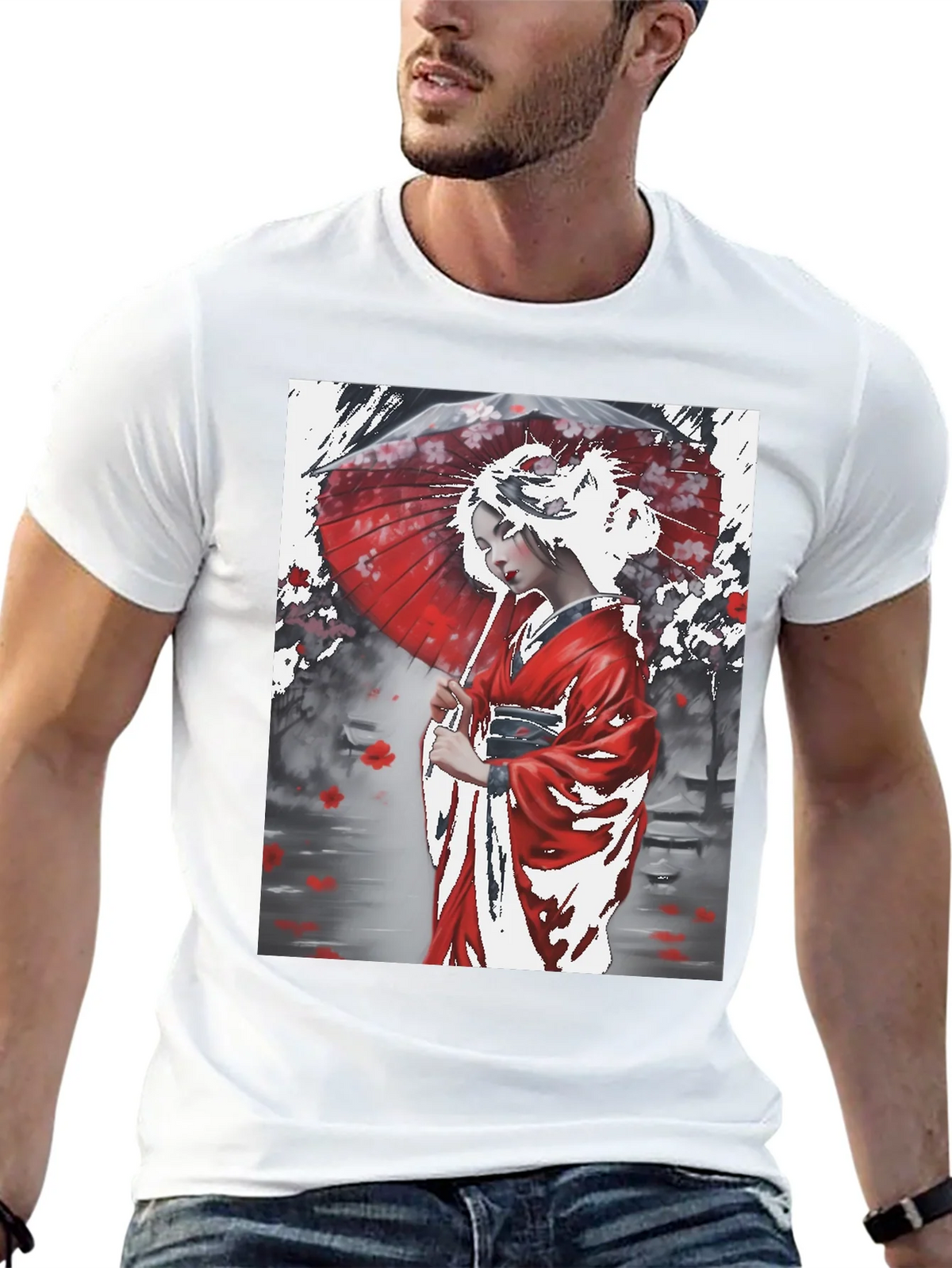 Japanese Geisha Art Graphic Tee product image 12