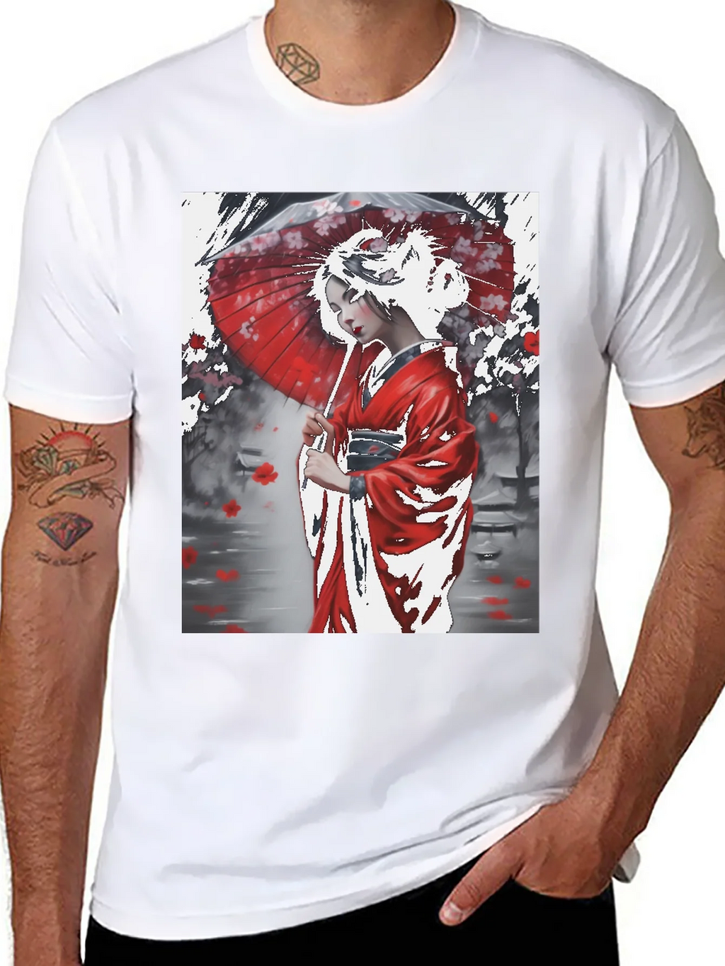 Japanese Geisha Art Graphic Tee product image 7