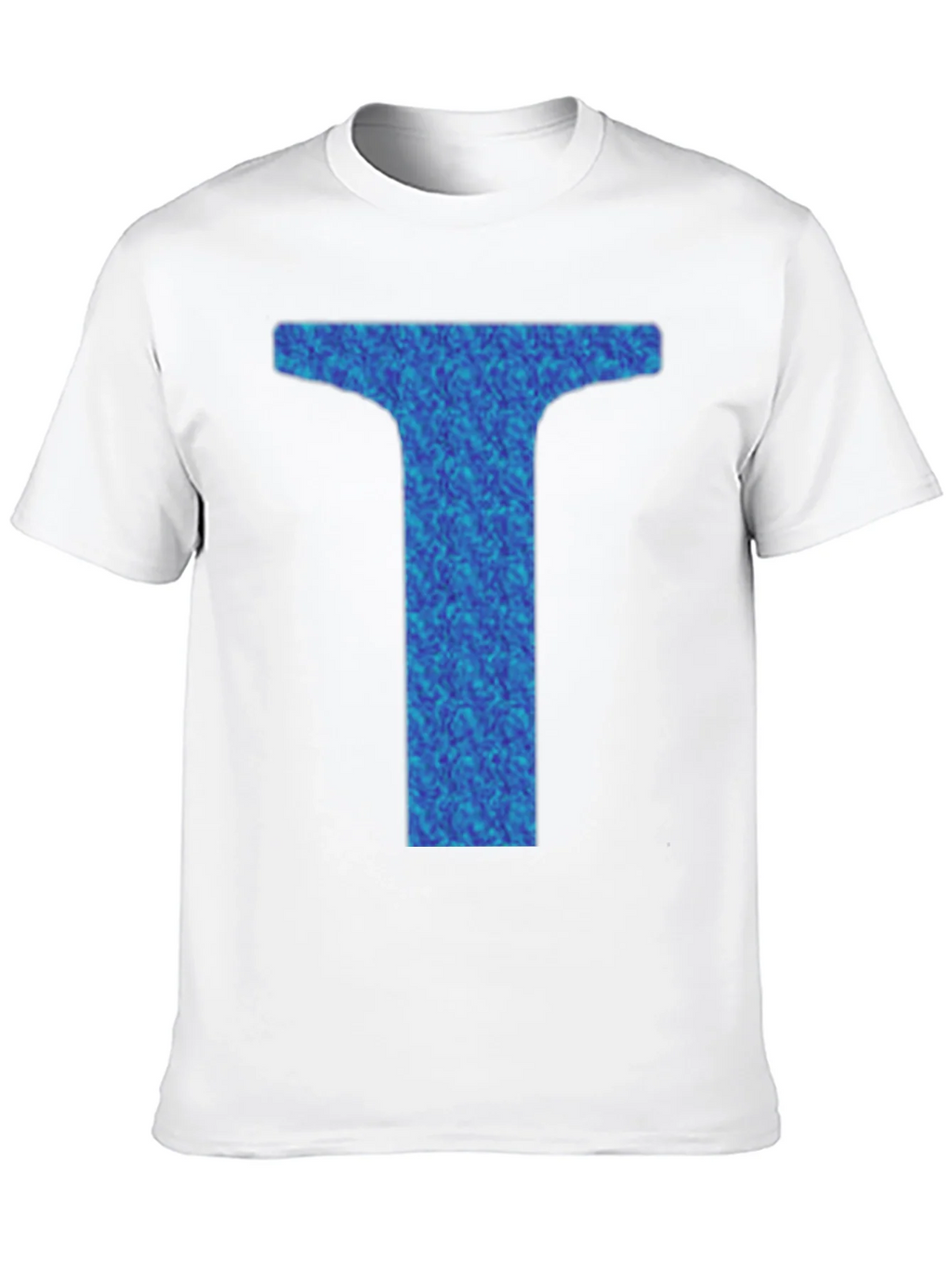 Abstract Blue Letter T Graphic Black T-Shirt product image 5