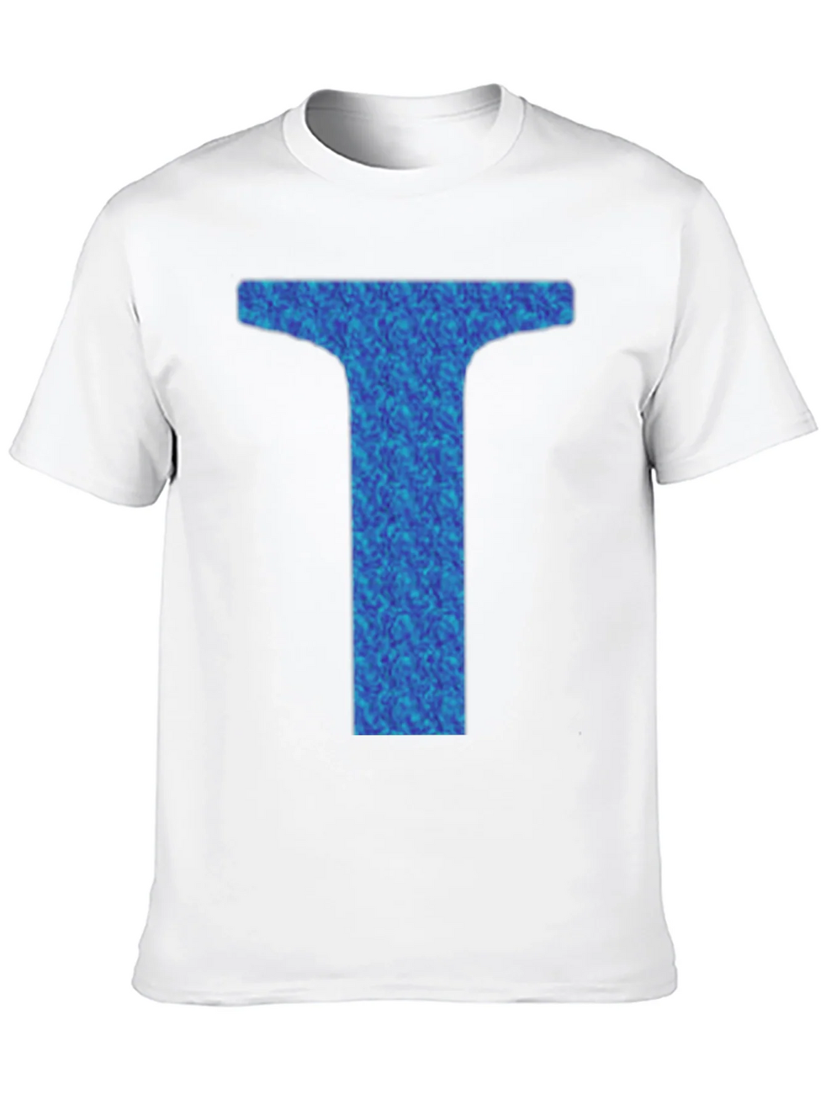 Abstract Blue Letter T Graphic Black T-Shirt product image 5