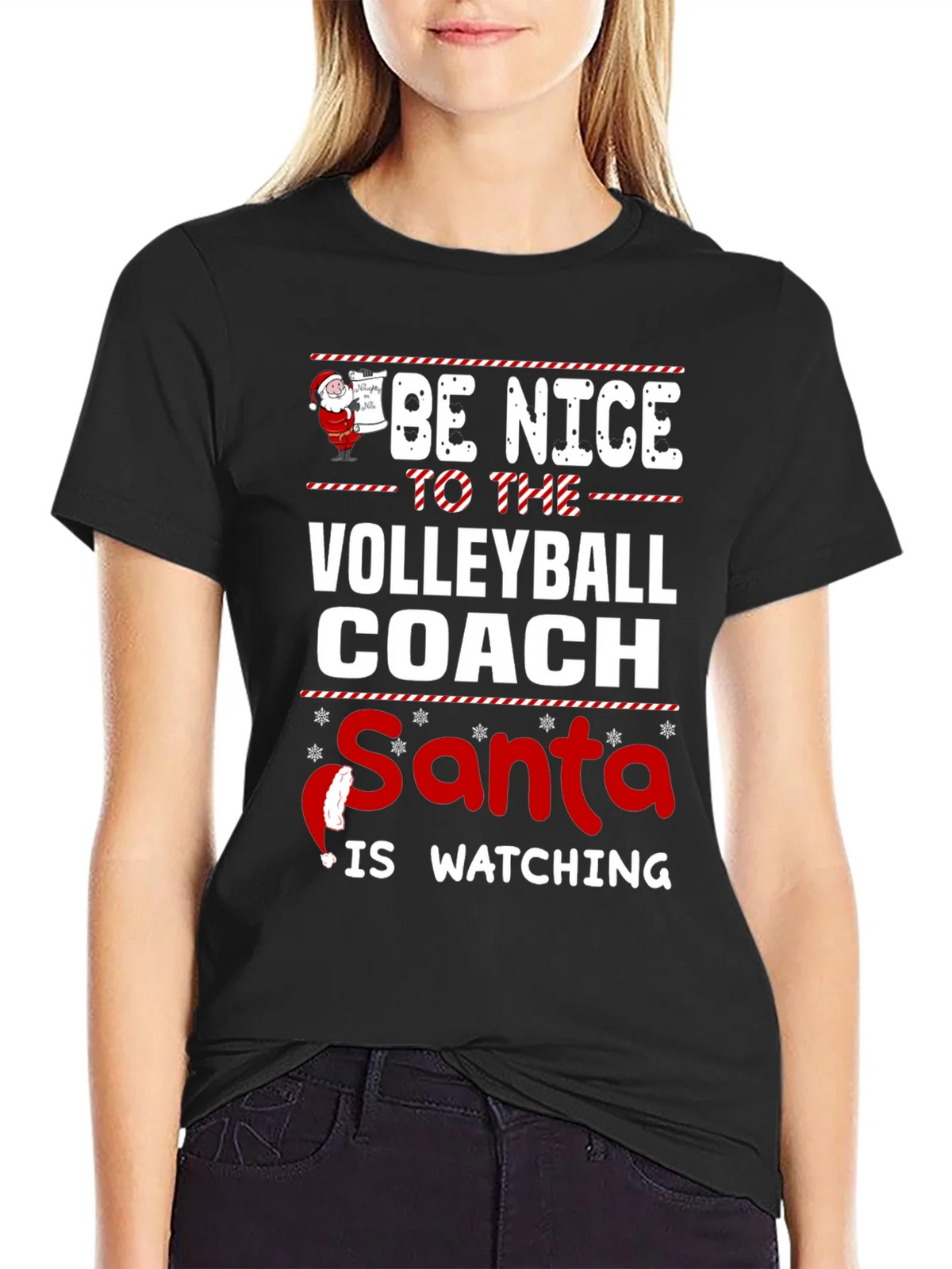 Funny Christmas Volleyball Coach T-Shirt product image 2