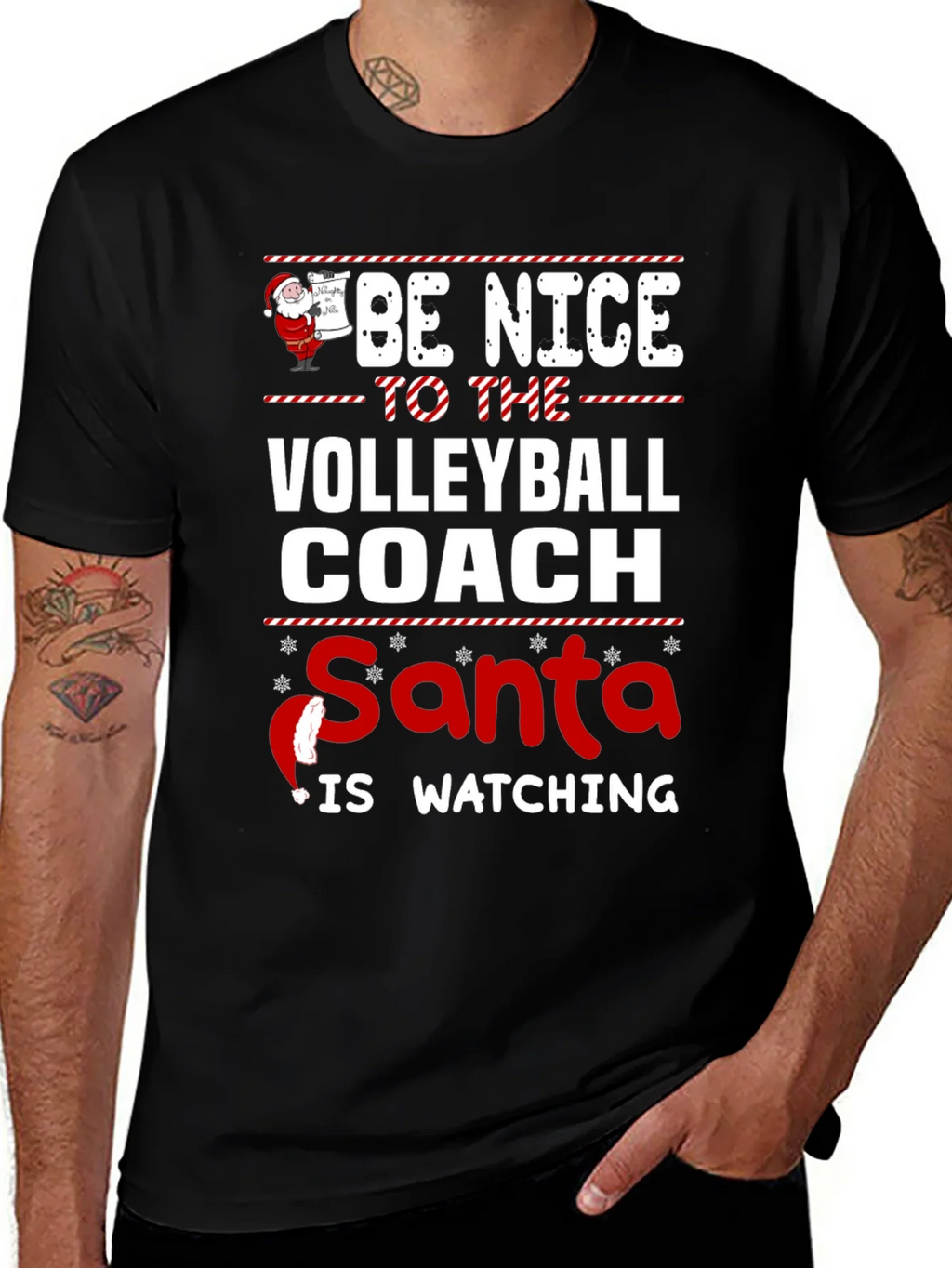 Funny Christmas Volleyball Coach T-Shirt product image 1