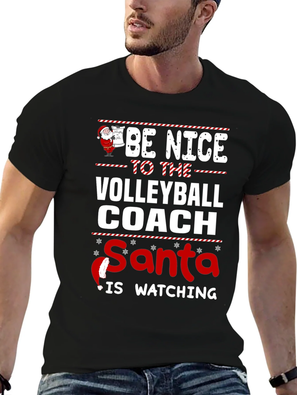 Funny Christmas Volleyball Coach T-Shirt product image 6