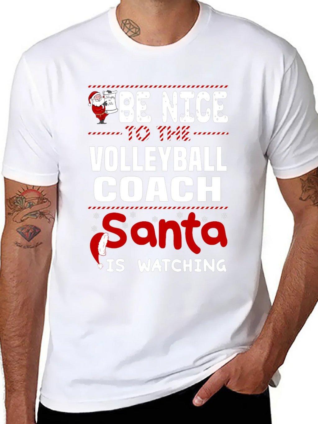 Funny Christmas Volleyball Coach T-Shirt product image 7
