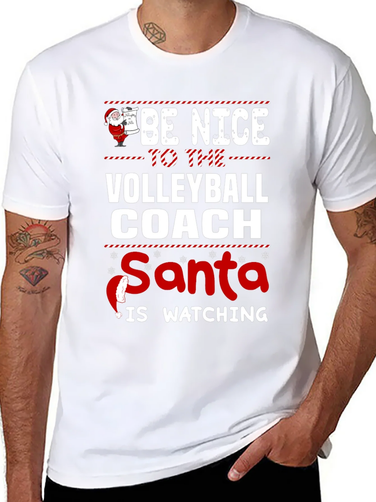 Funny Christmas Volleyball Coach T-Shirt product image 7