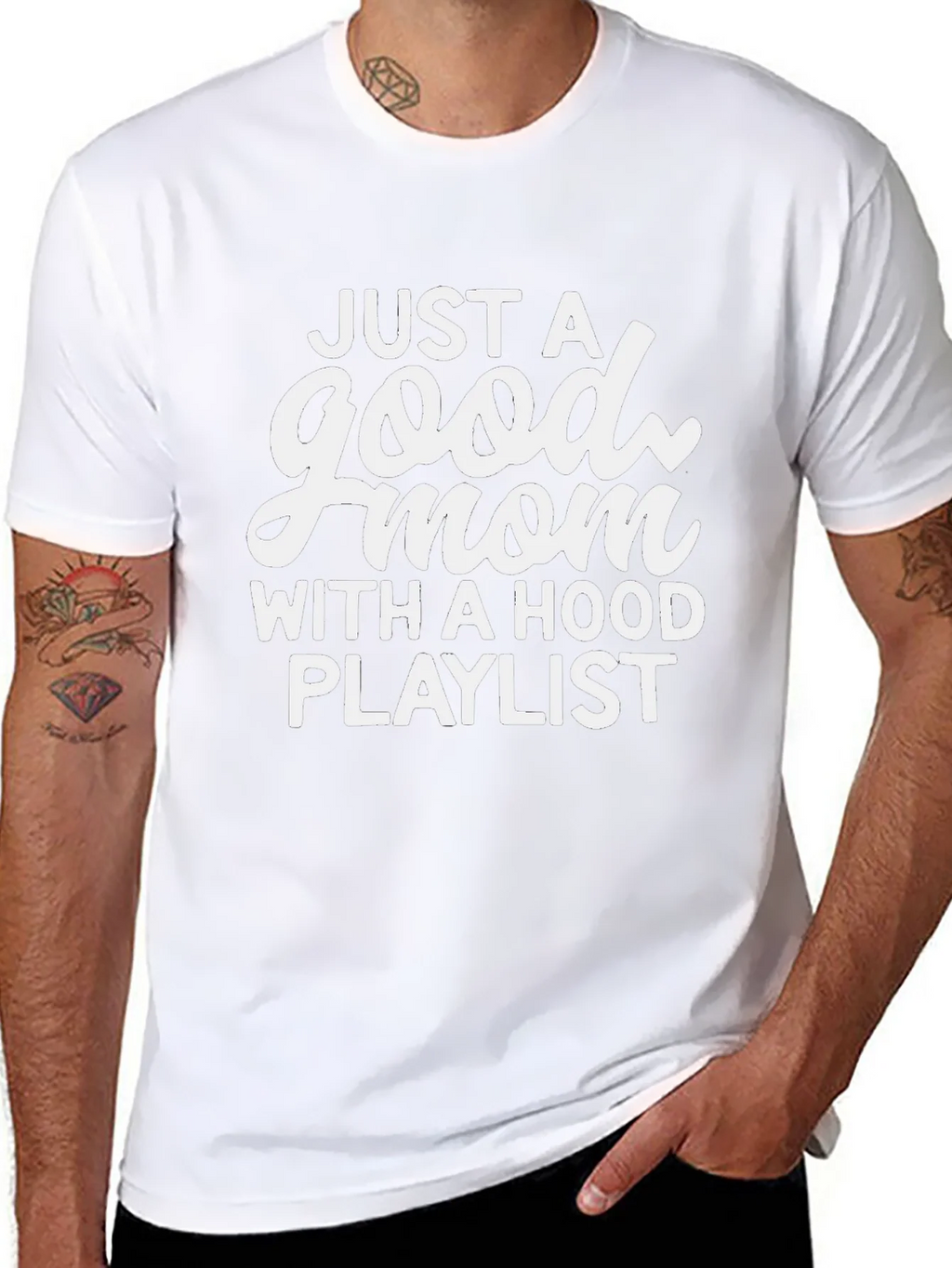 Good Mom Hood Playlist Black Graphic T-Shirt product image 6