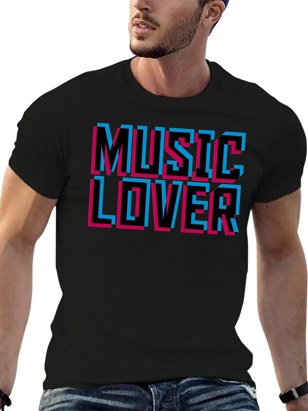 Music Lover Black Graphic T-Shirt product image 6