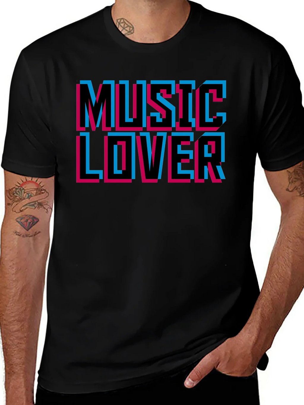 Music Lover Black Graphic T-Shirt product image 1