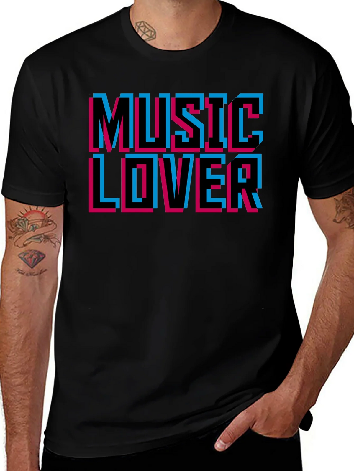 Music Lover Black Graphic T-Shirt product image 1