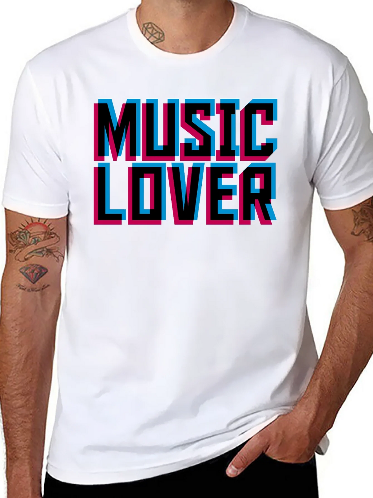 Music Lover Black Graphic T-Shirt product image 7