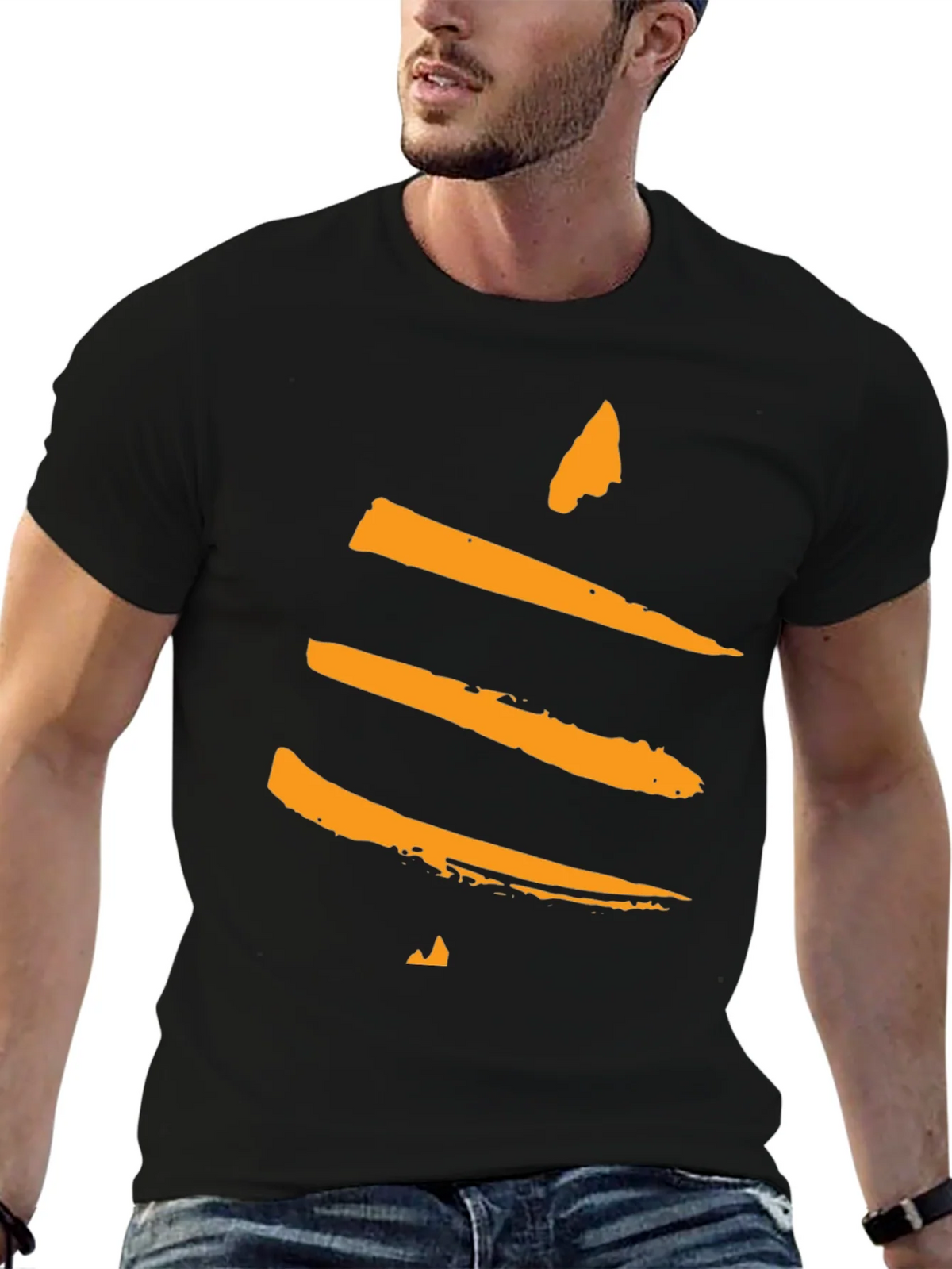 Modern Abstract Graphic Tee - Black product image 6