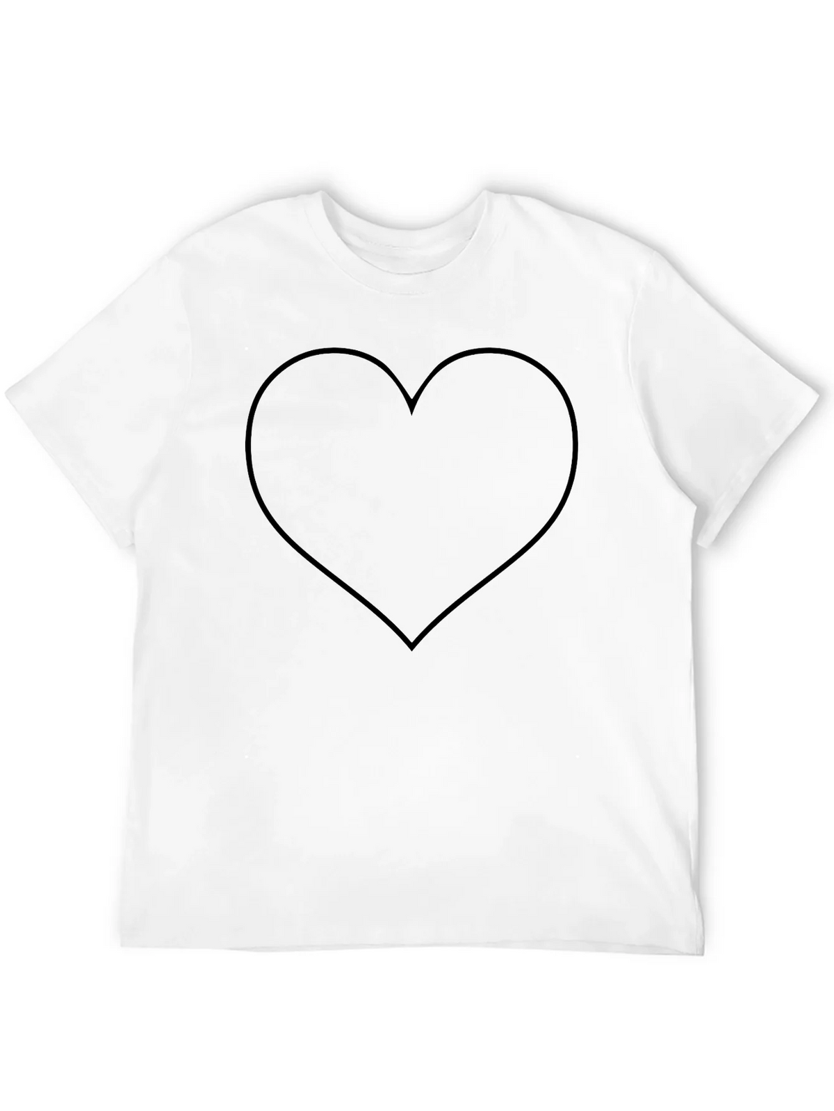 Heart Outline Black T-Shirt product image 5