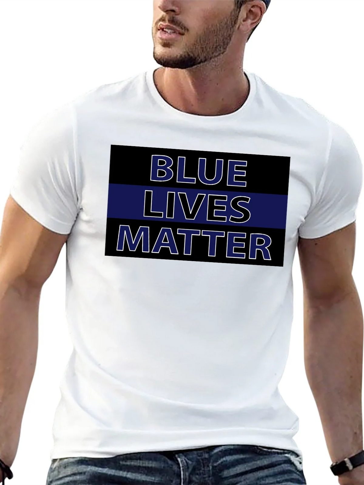 Blue Lives Matter T-Shirt - Black product image 12