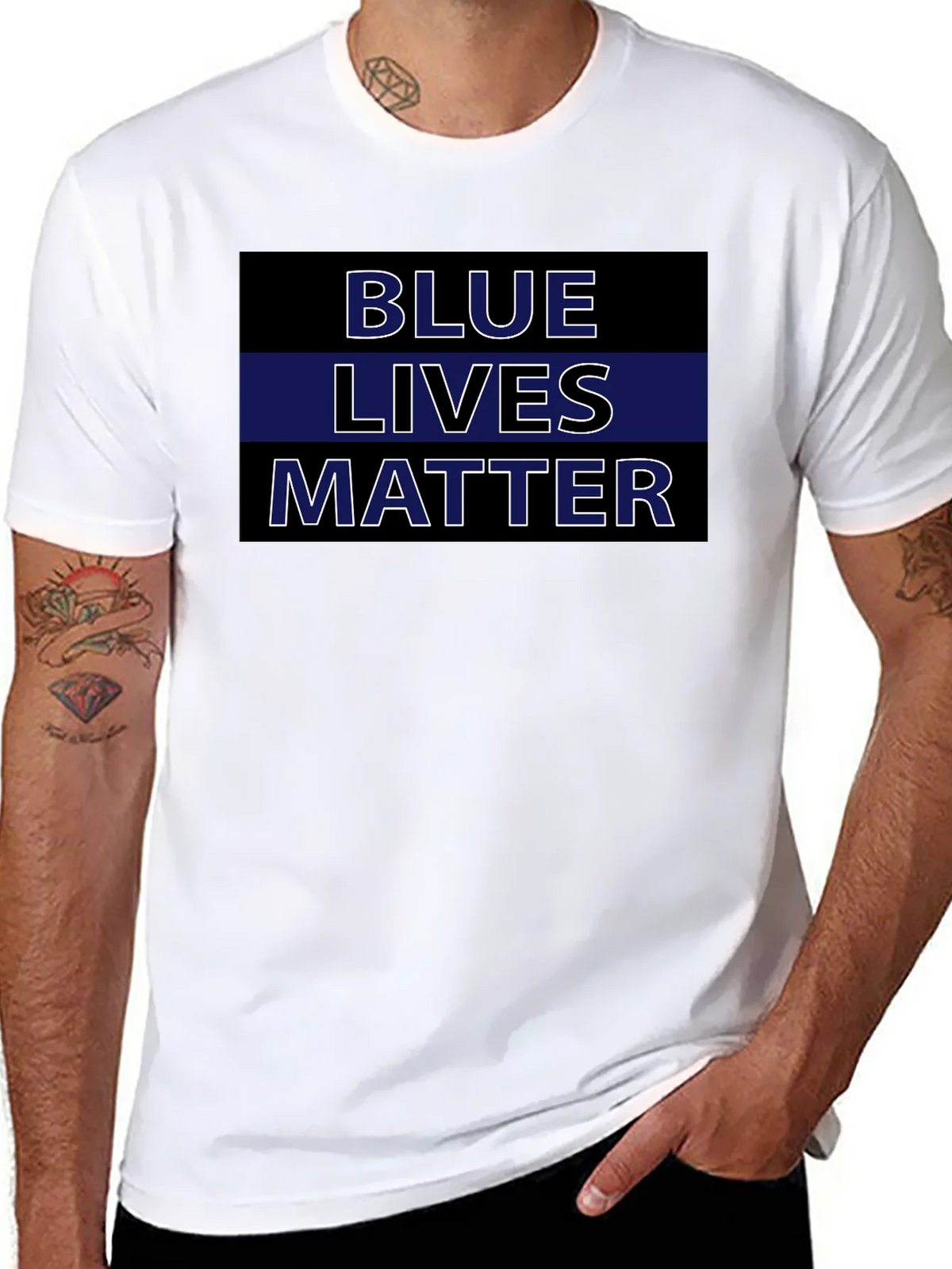 Blue Lives Matter T-Shirt - Black product image 7