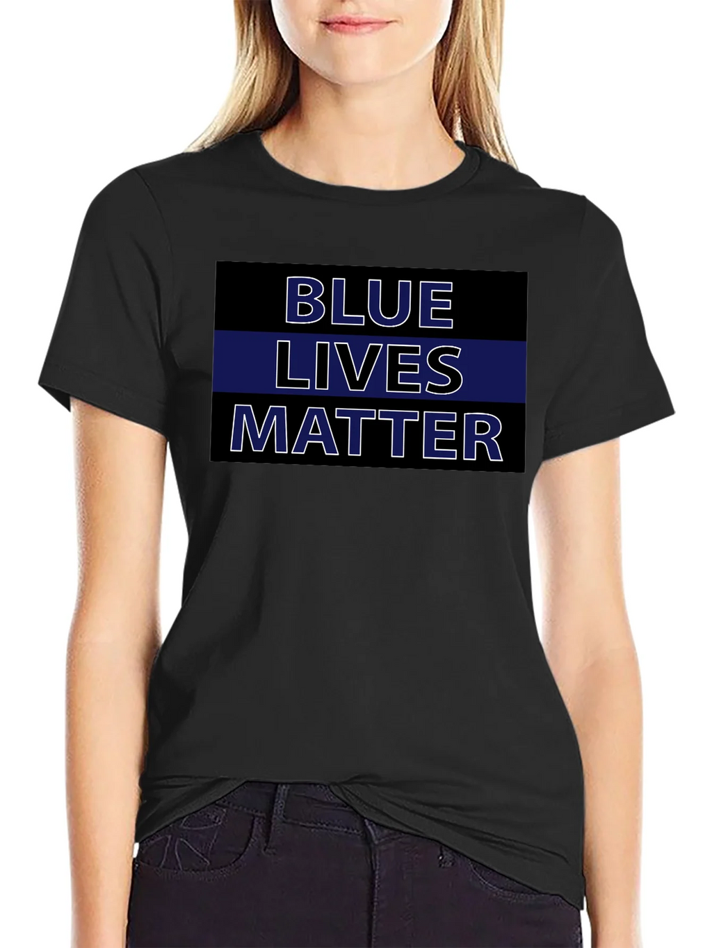 Blue Lives Matter T-Shirt - Black product image 2