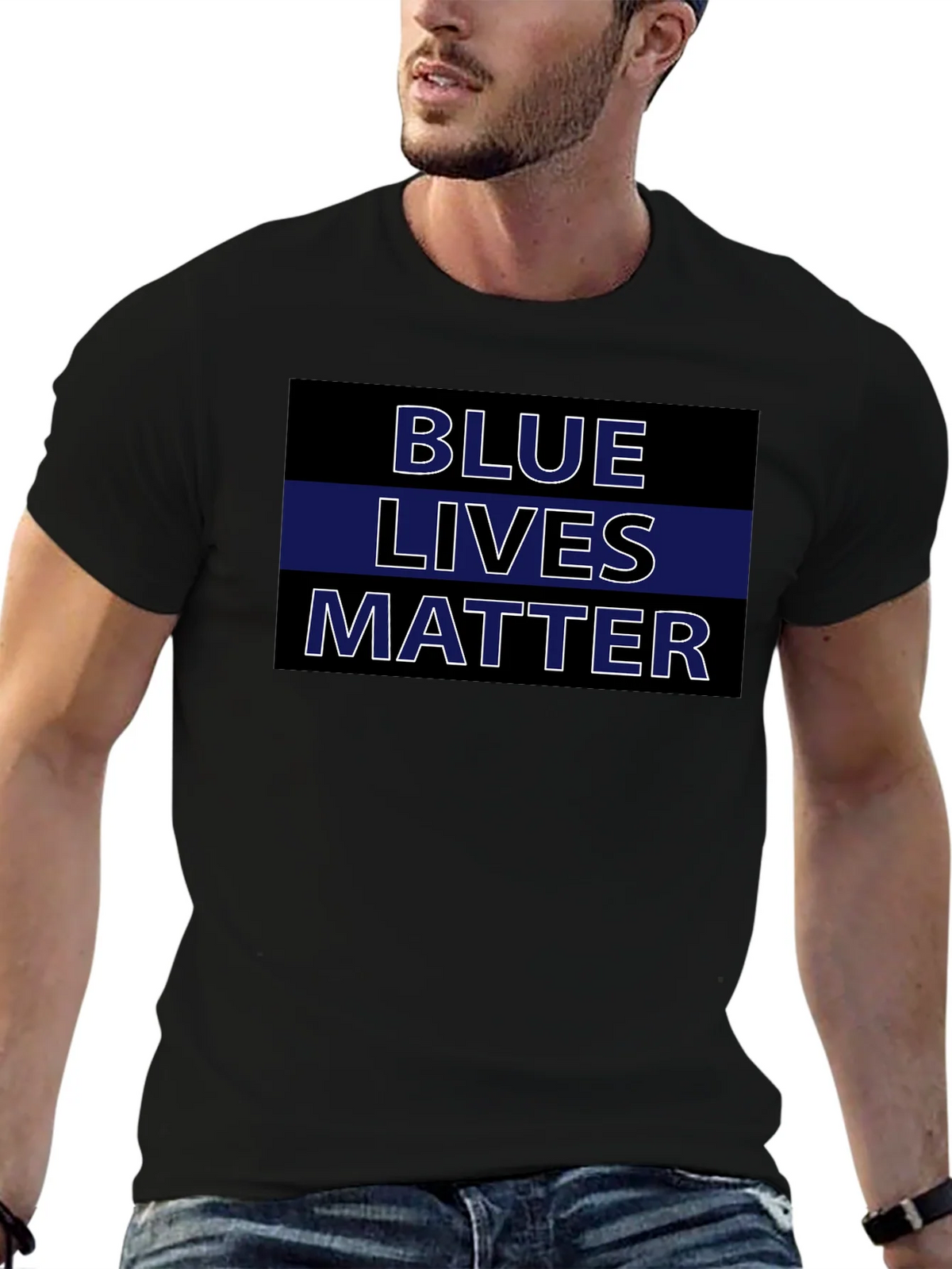 Blue Lives Matter T-Shirt - Black product image 6