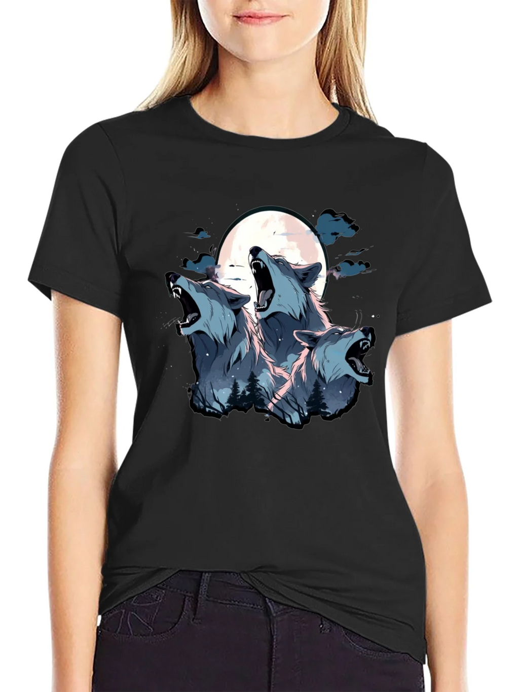 Three Wolf Moon Graphic Tee - Black product image 2