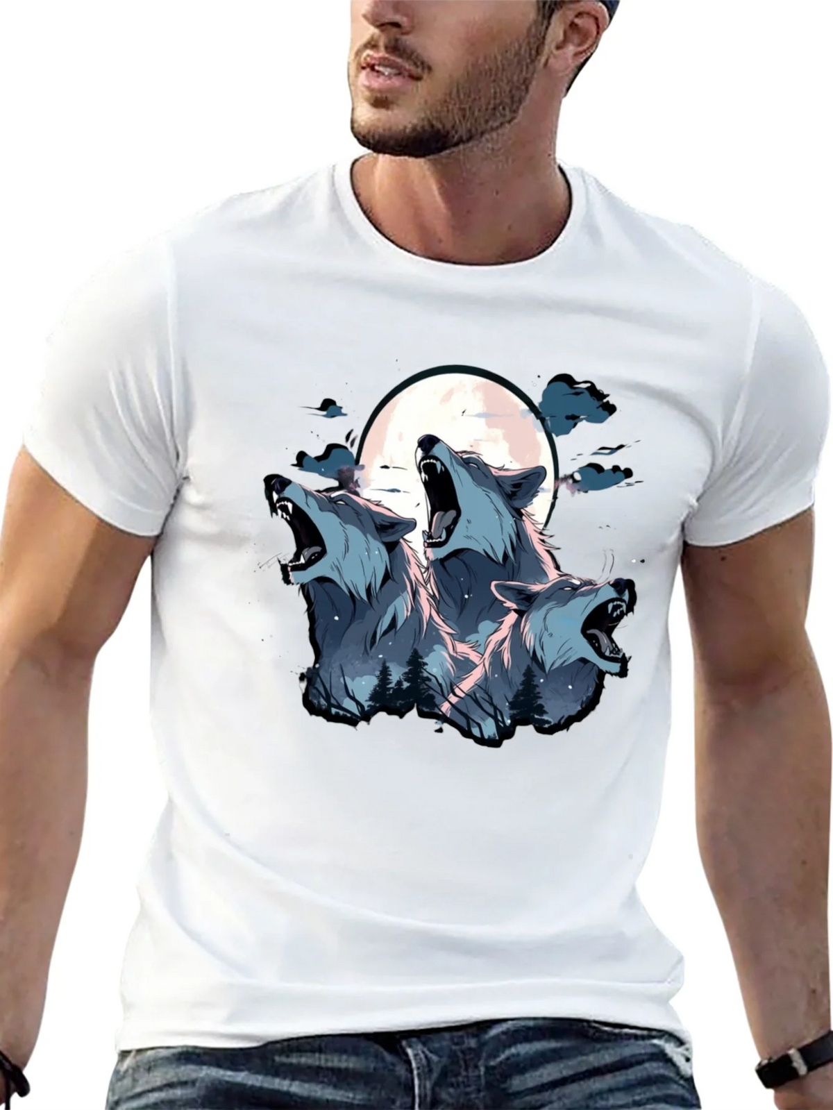 Three Wolf Moon Graphic Tee - Black product image 12