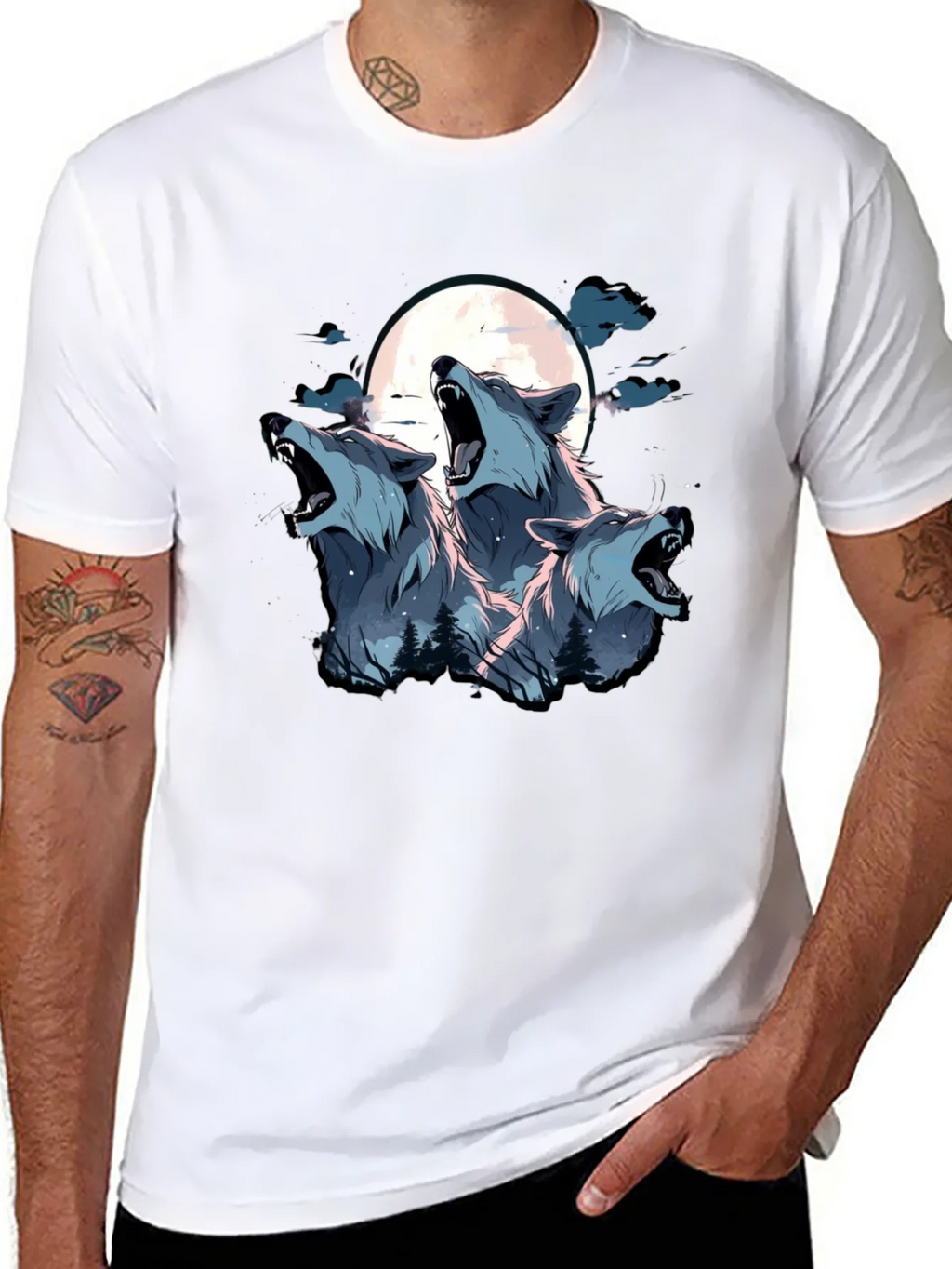 Three Wolf Moon Graphic Tee - Black product image 7