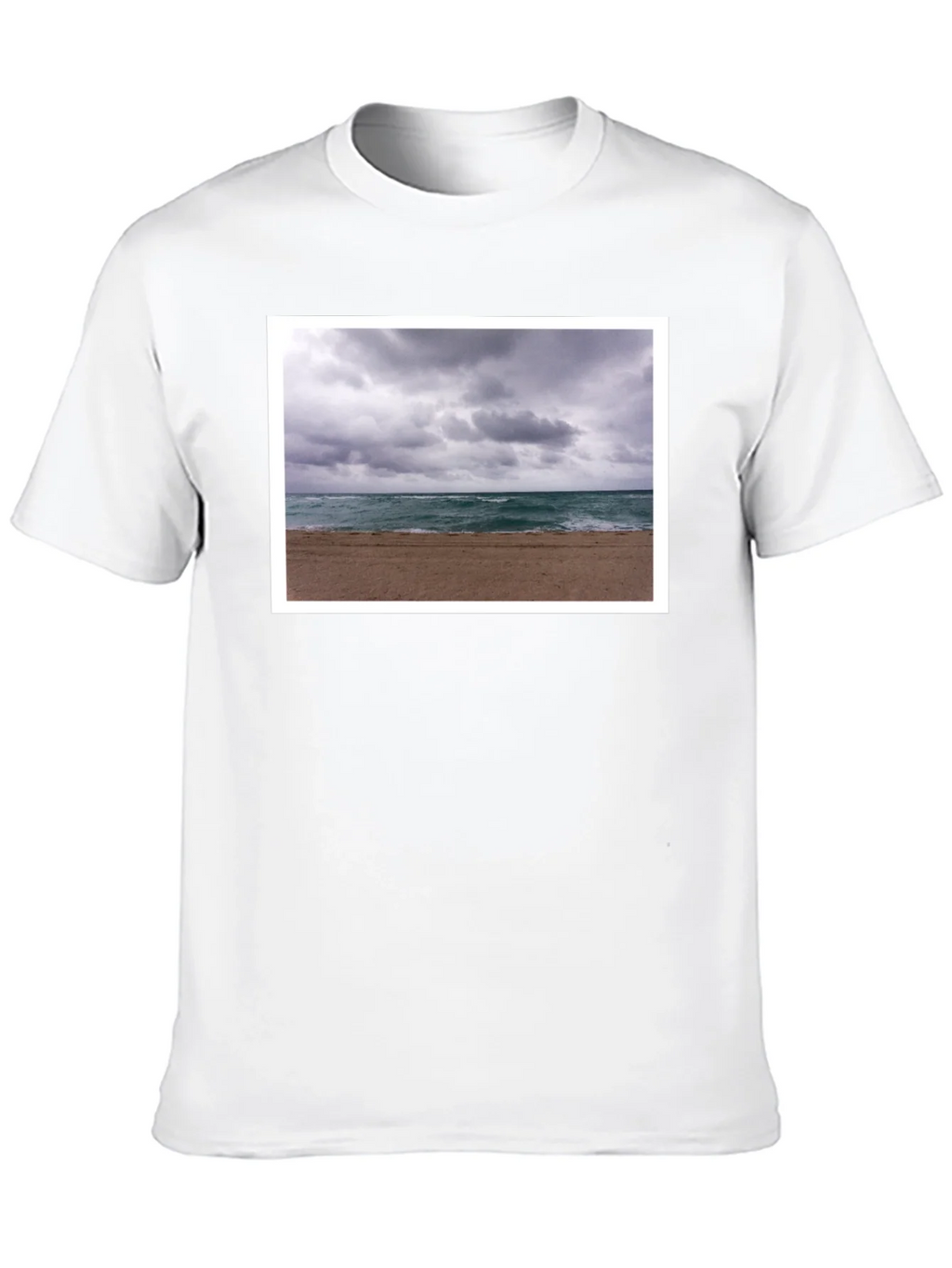 Stormy Beach Graphic Tee - Black Cotton T-Shirt product image 9