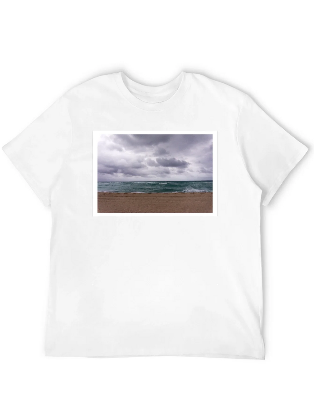 Stormy Beach Graphic Tee - Black Cotton T-Shirt product image 11