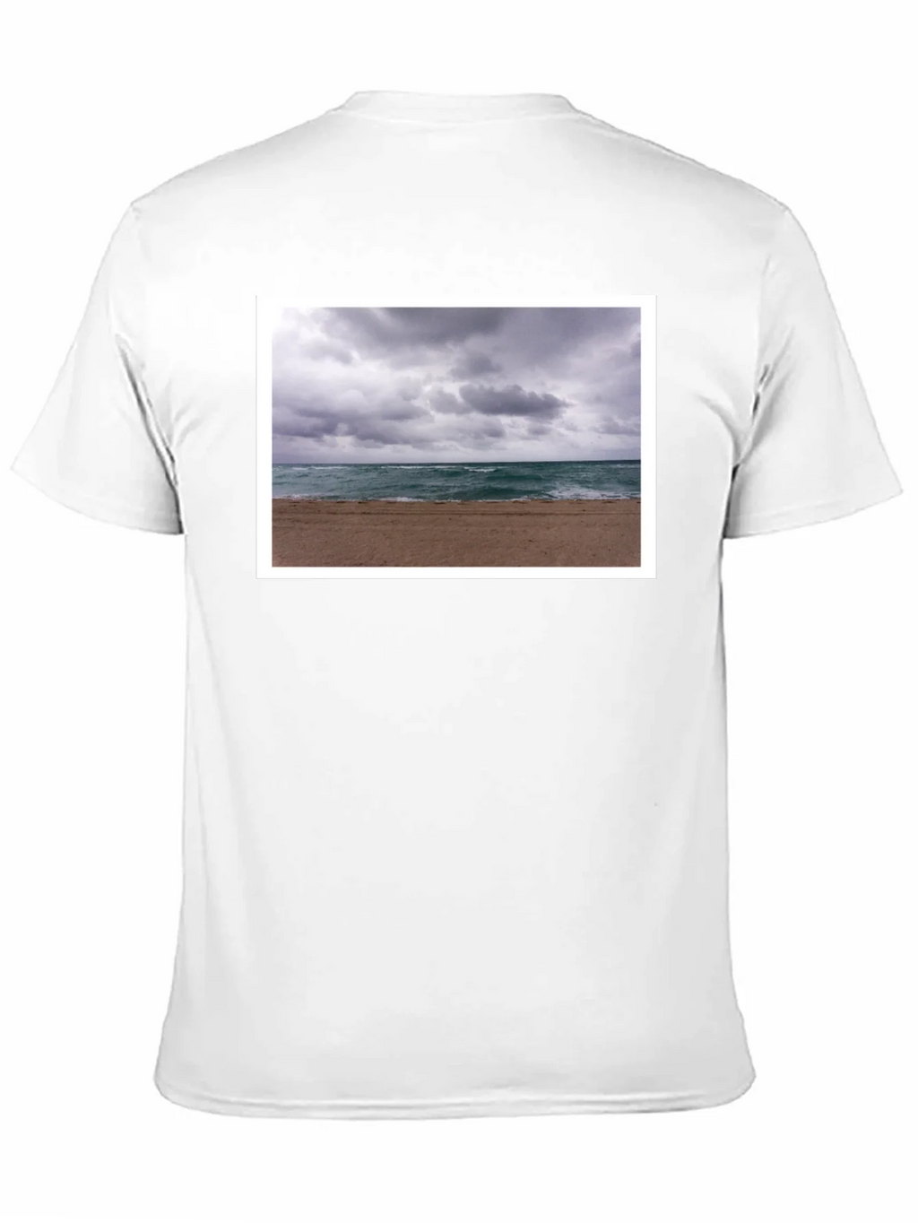 Stormy Beach Graphic Tee - Black Cotton T-Shirt product image 10