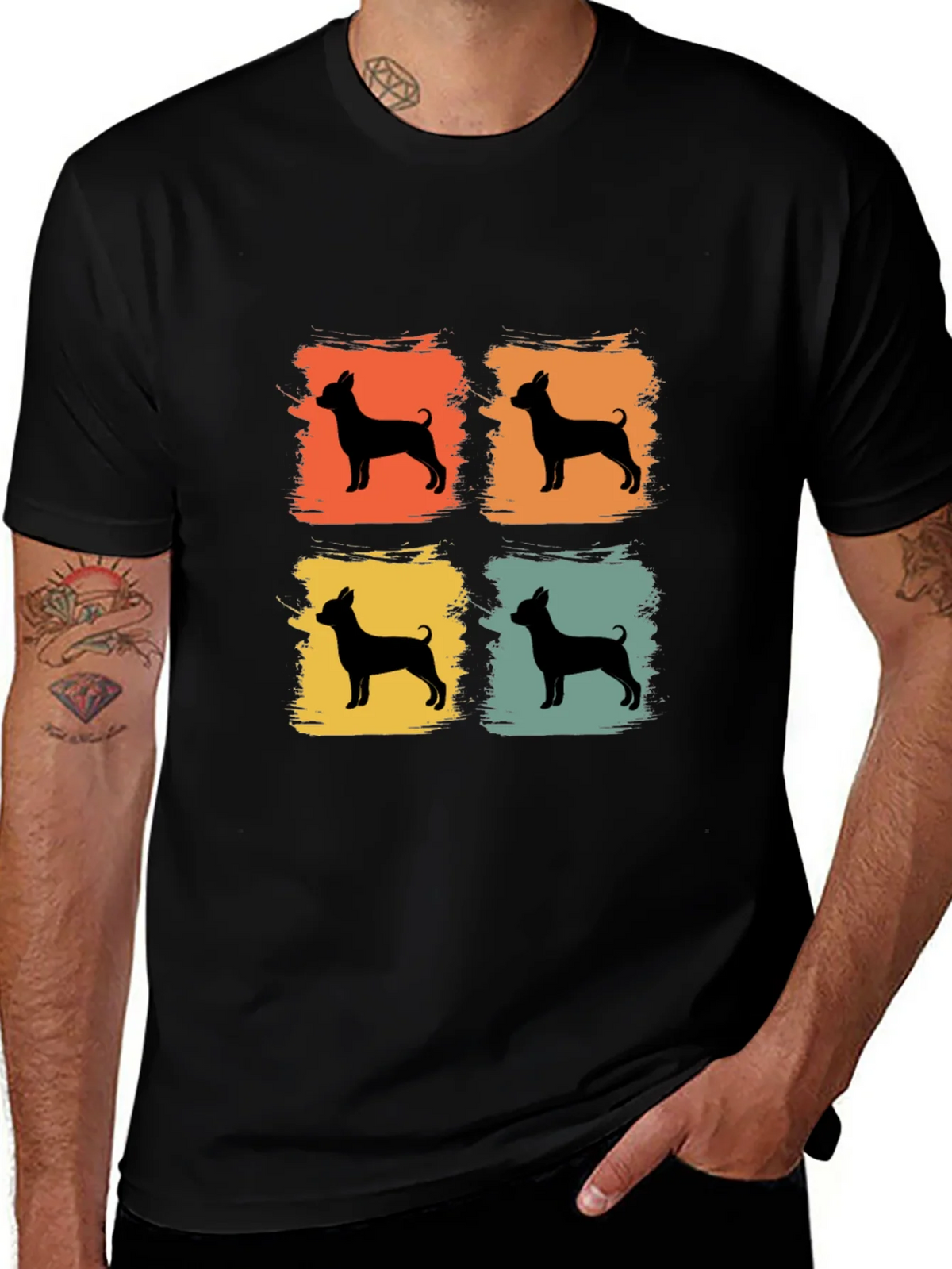 Retro Dog Silhouette T-Shirt - Vintage Style product image 1