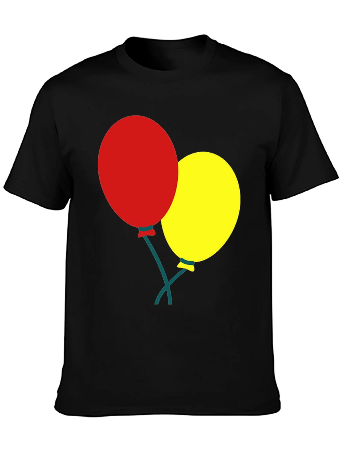 Black T-Shirt with Balloons Graphic product image 3