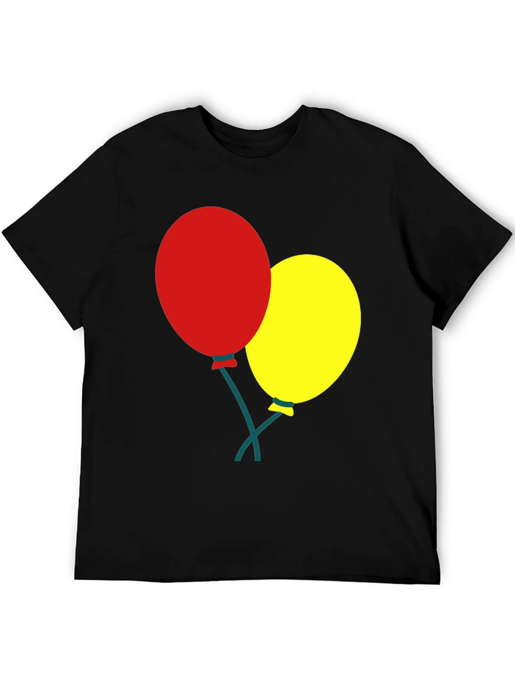 Black T-Shirt with Balloons Graphic product image 5