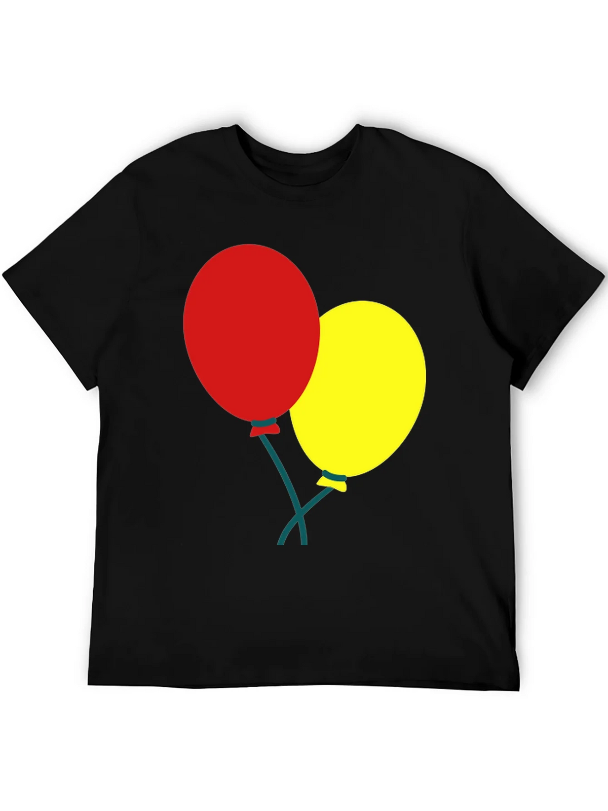 Black T-Shirt with Balloons Graphic product image 5