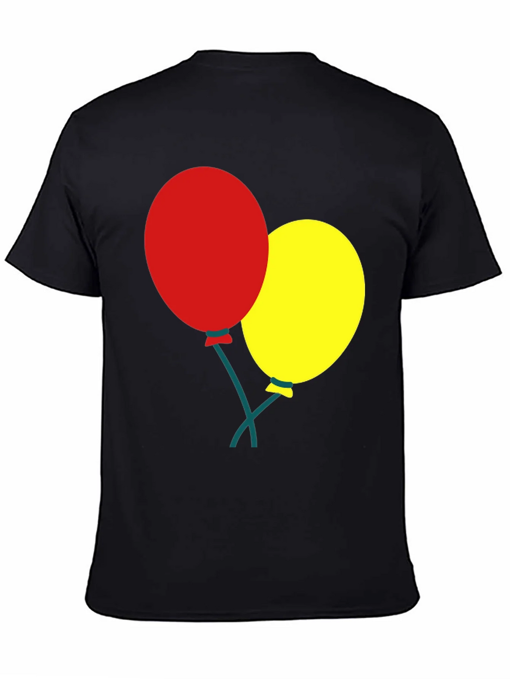 Black T-Shirt with Balloons Graphic product image 4