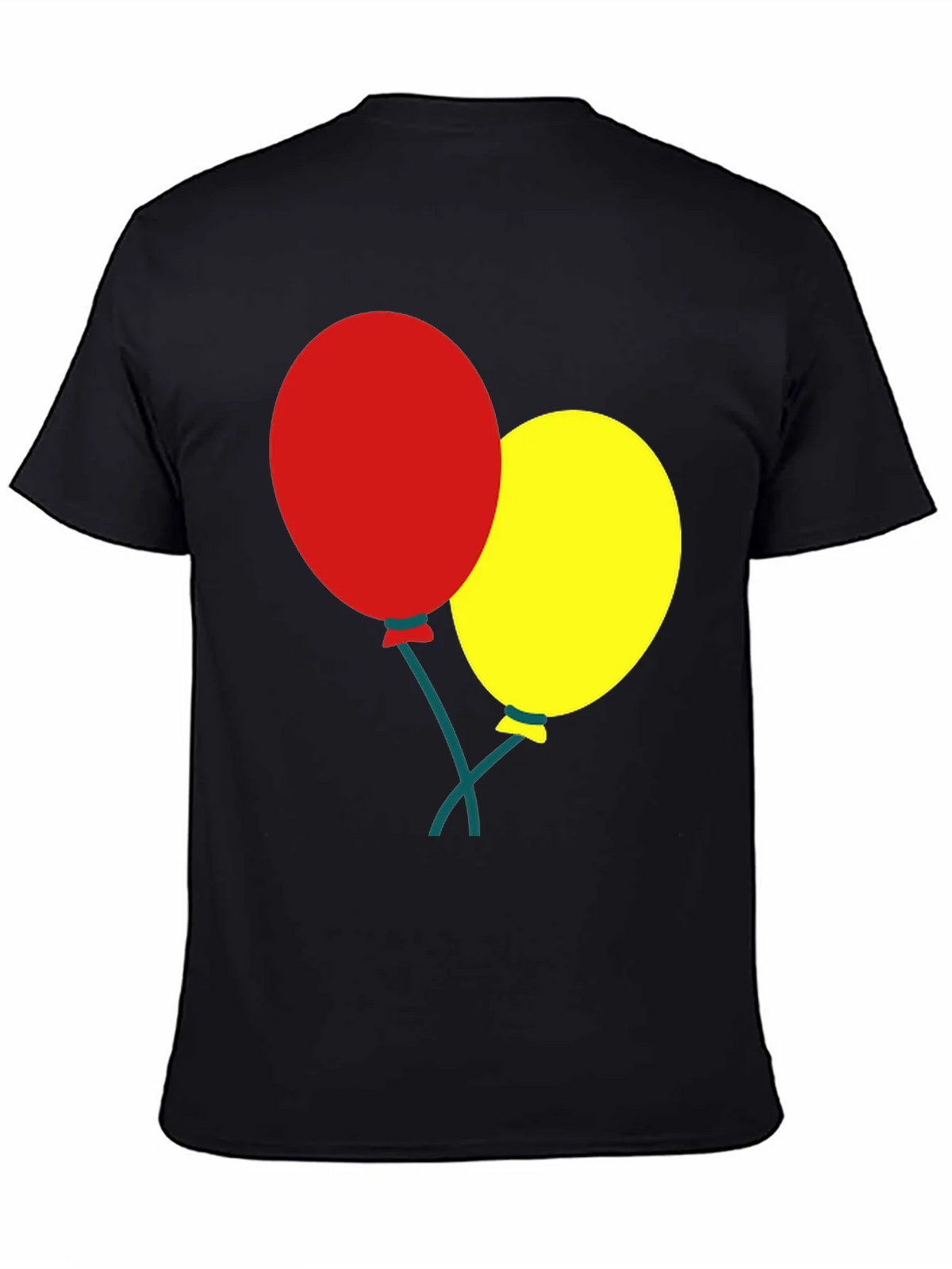 Black T-Shirt with Balloons Graphic product image 4