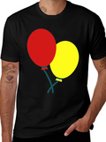 Black T-Shirt with Balloons Graphic product image 1