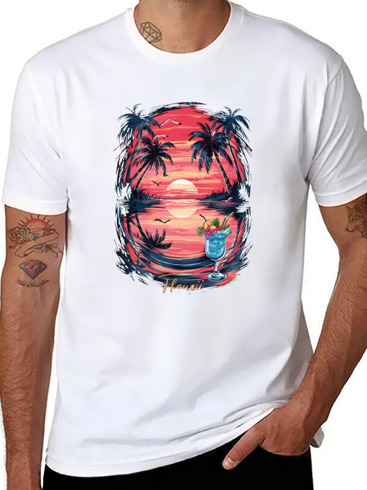 Hawaii Sunset Graphic T-Shirt - Island Vibes product image 5