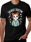 Socially Selective Cat T-Shirt product image 1