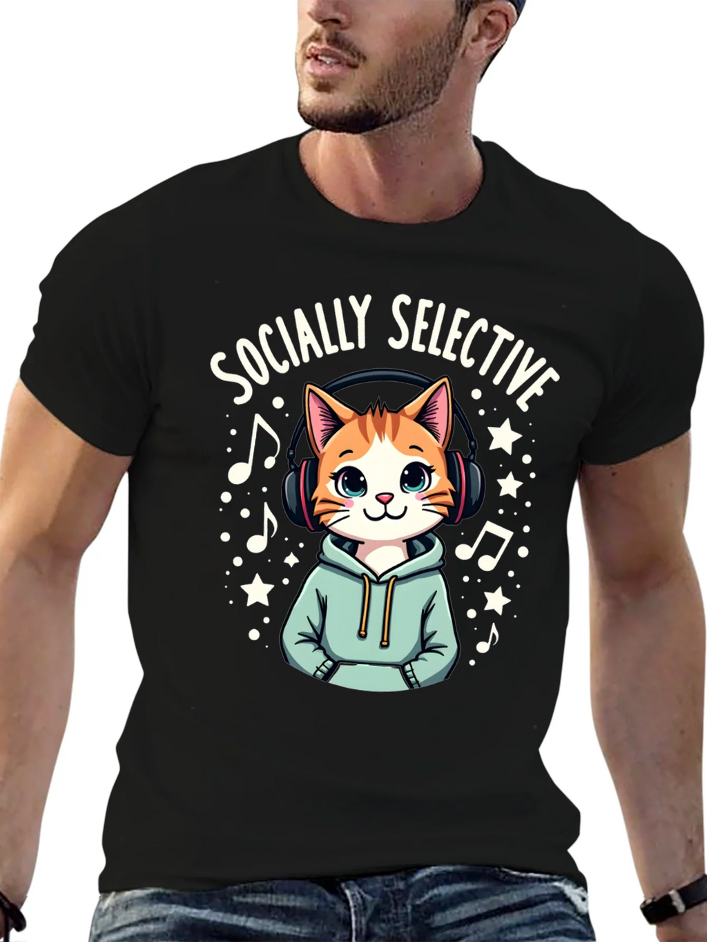 Socially Selective Cat T-Shirt product image 6