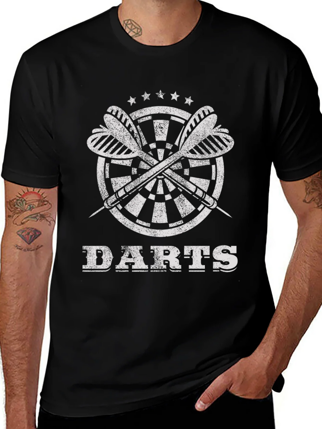 Darts Graphic Tee - Black Cotton T-Shirt product image 1