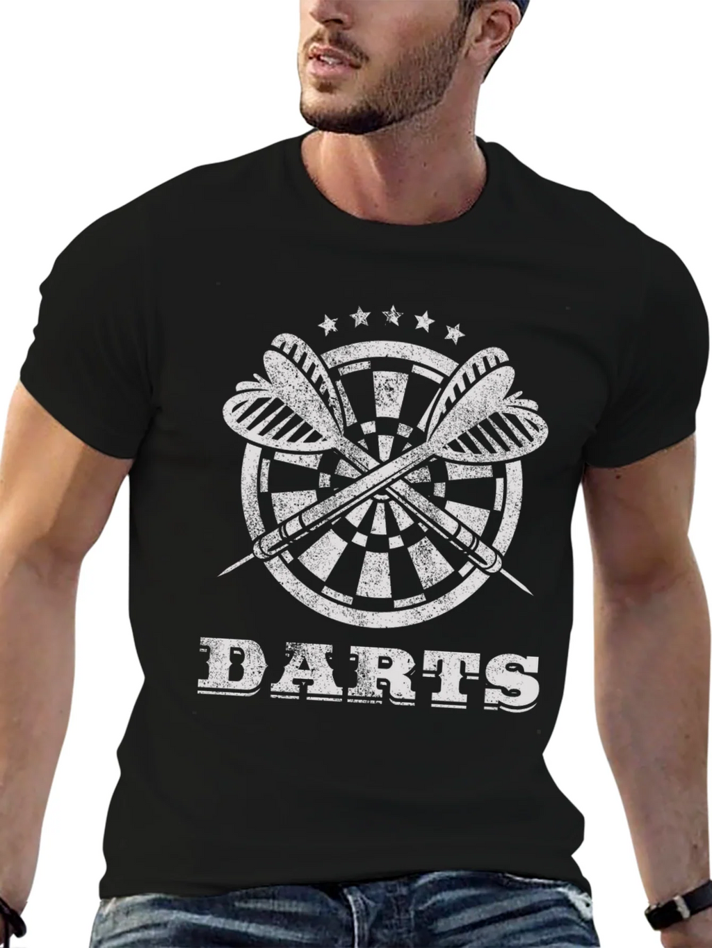 Darts Graphic Tee - Black Cotton T-Shirt product image 6