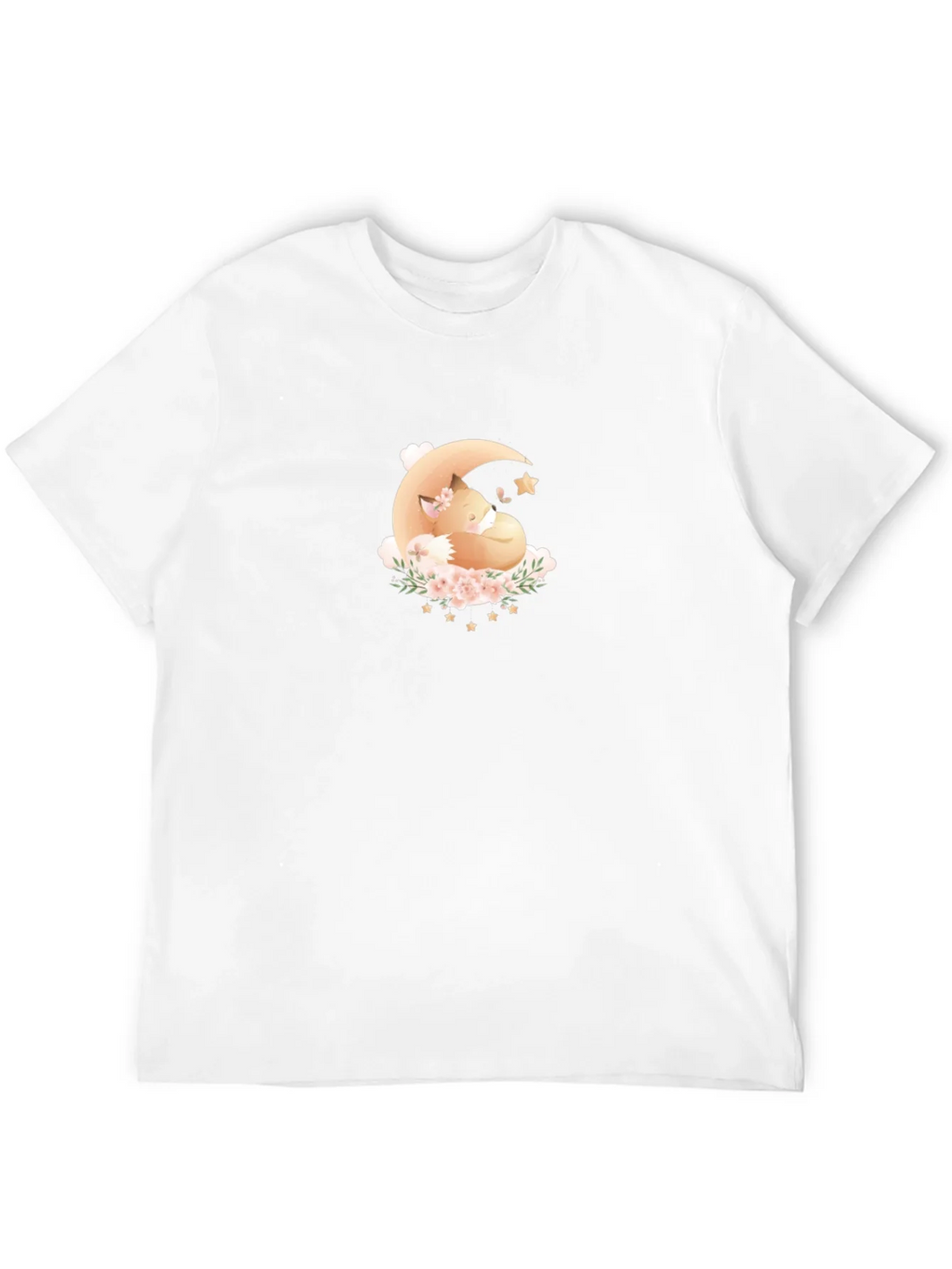 Dreamy Fox Moon Graphic Black T-Shirt product image 10
